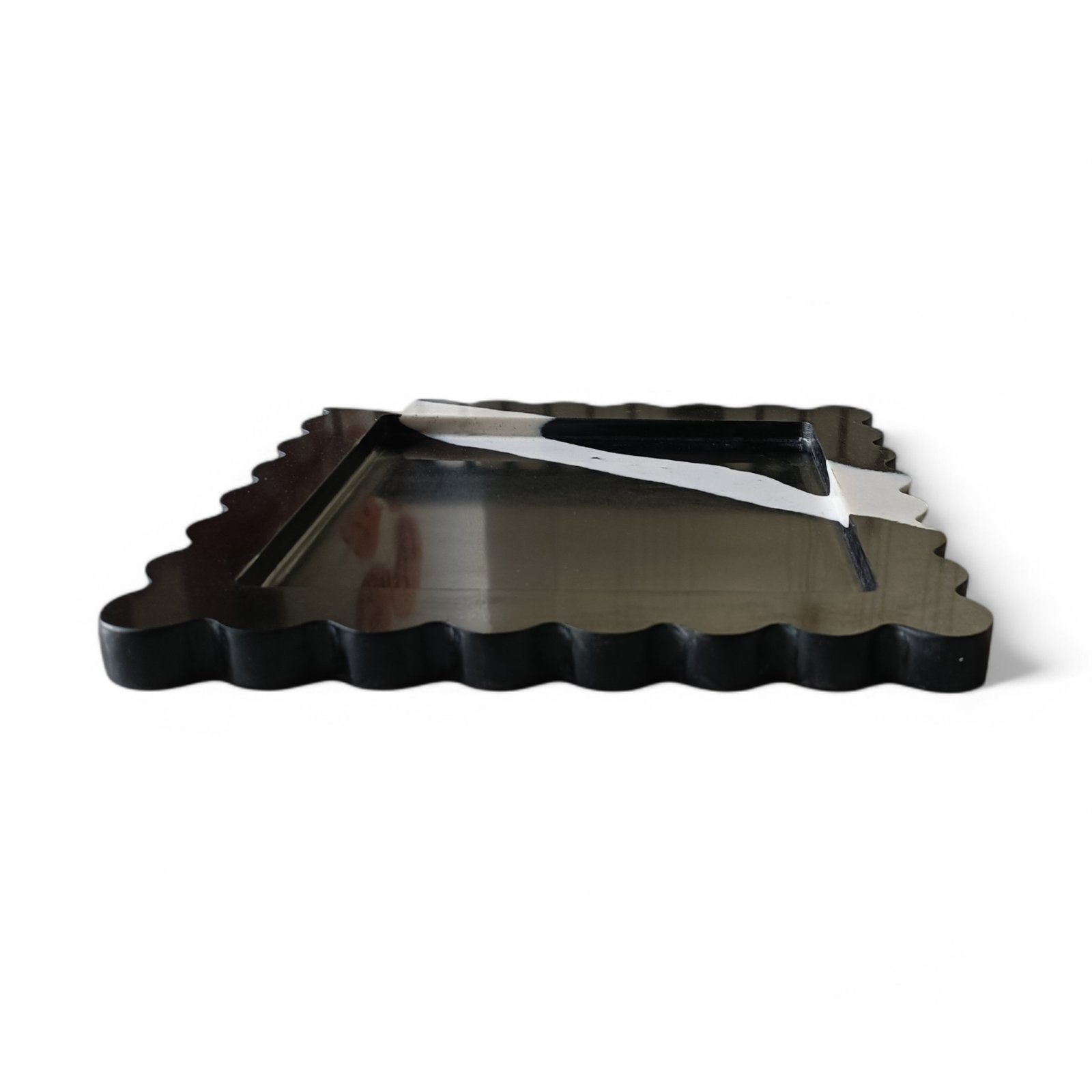 Black Quartz Scalloped Serving Tray – 11 Inch Decorative Tray - Image 4