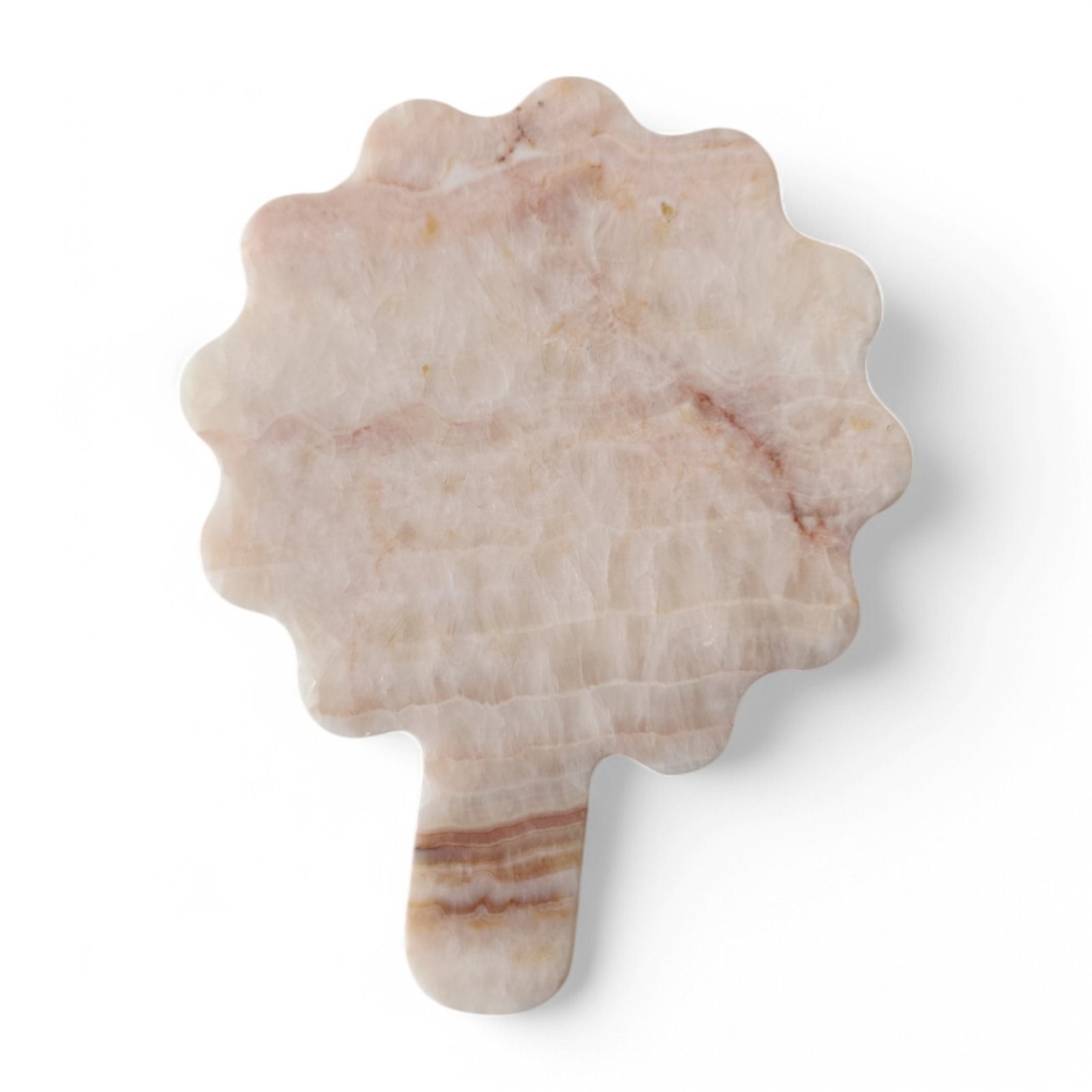 Onyx Marble Serving Tray – 6 Inch Round Scalloped