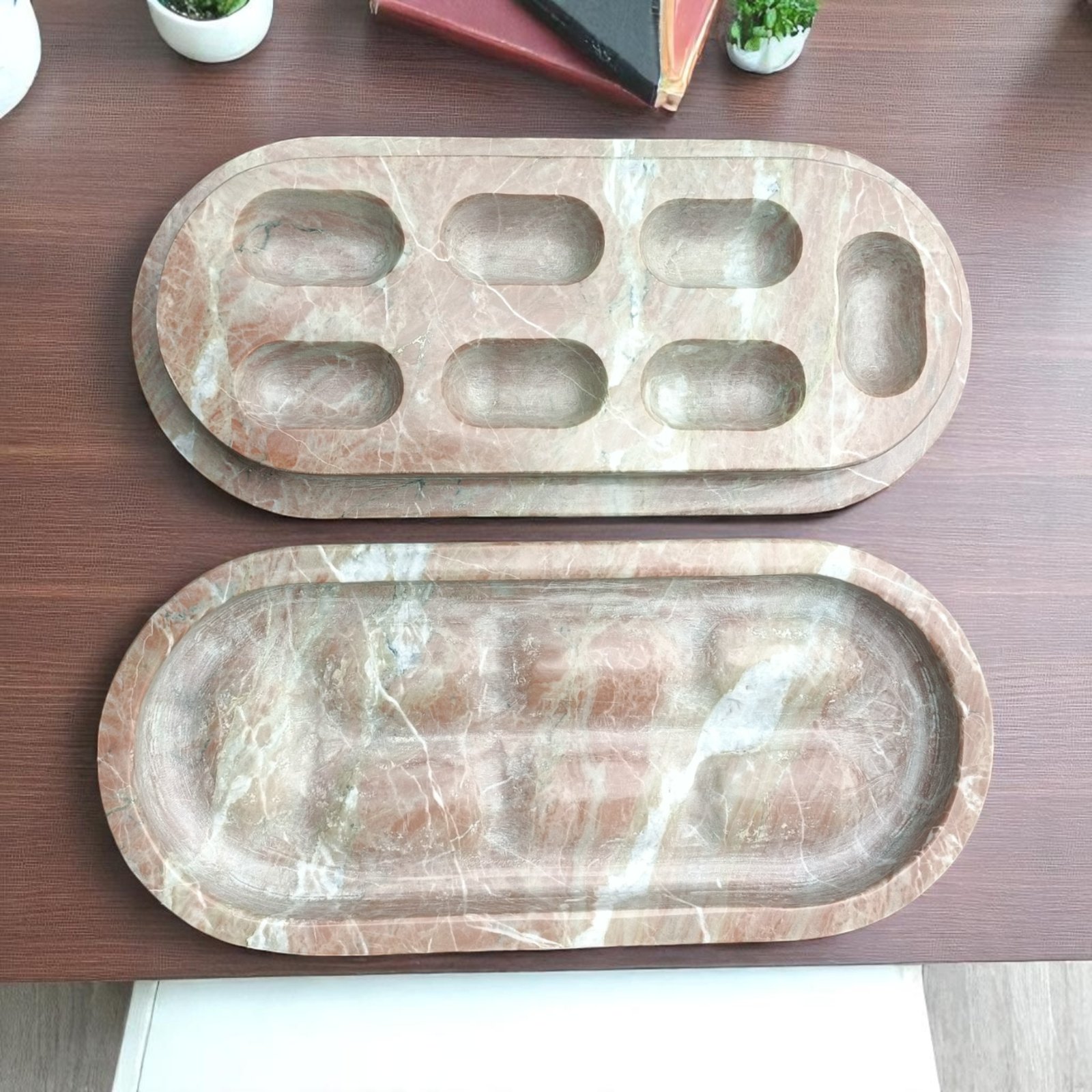 CAPSULE Marble Pill Box – Pink Stone Luxury Organizer - Image 2