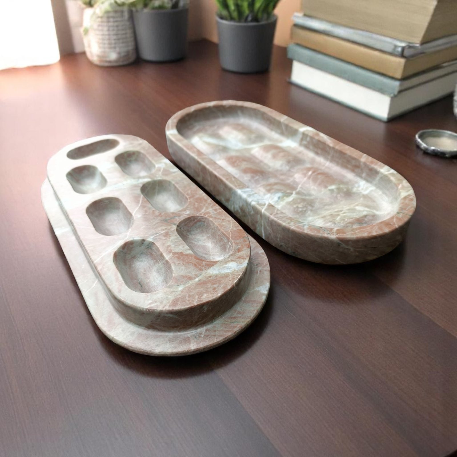 CAPSULE Marble Pill Box – Pink Stone Luxury Organizer - Image 3