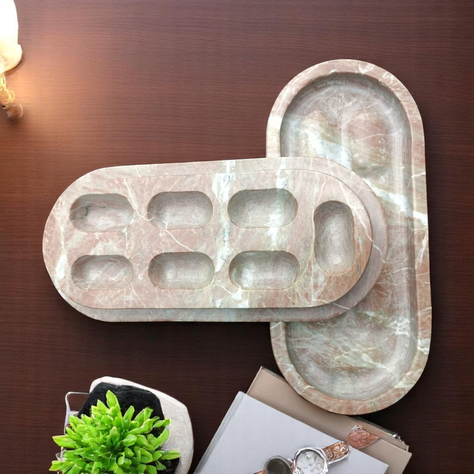 CAPSULE Marble Pill Box – Pink Stone Luxury Organizer - Image 5