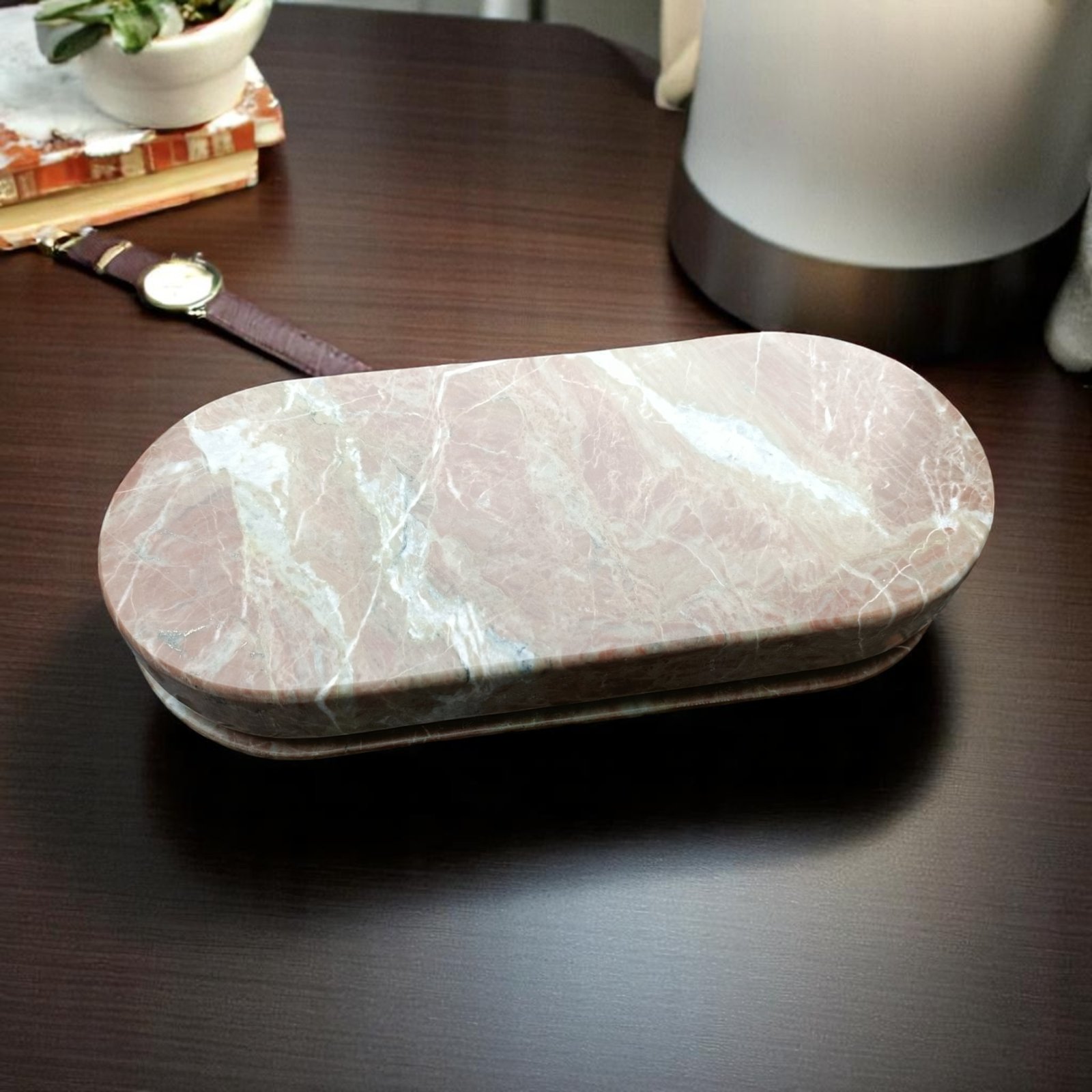 CAPSULE Marble Pill Box – Pink Stone Luxury Organizer - Image 6