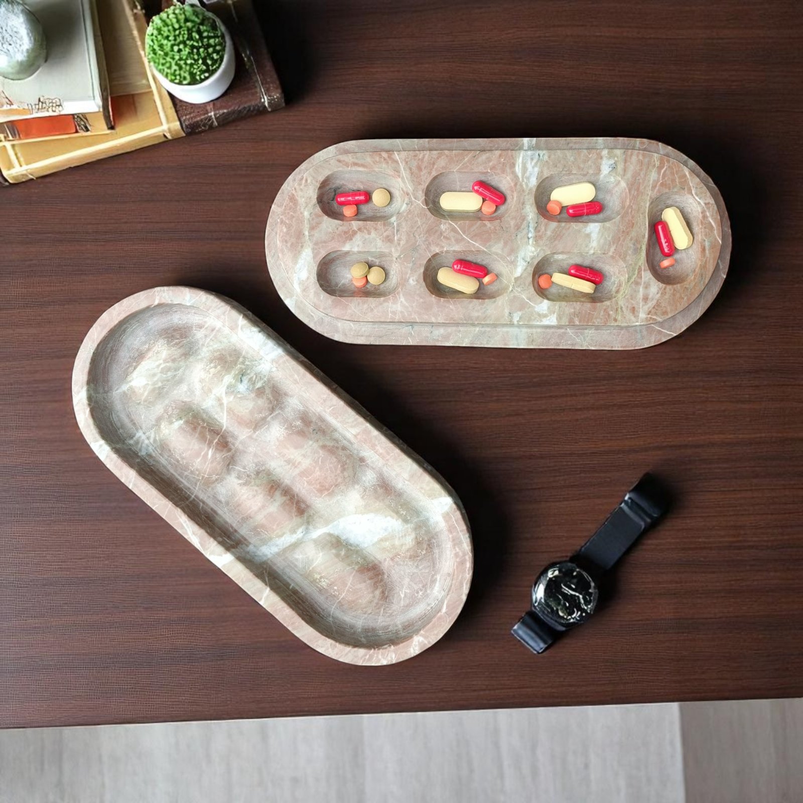 CAPSULE Marble Pill Box – Pink Stone Luxury Organizer - Image 8