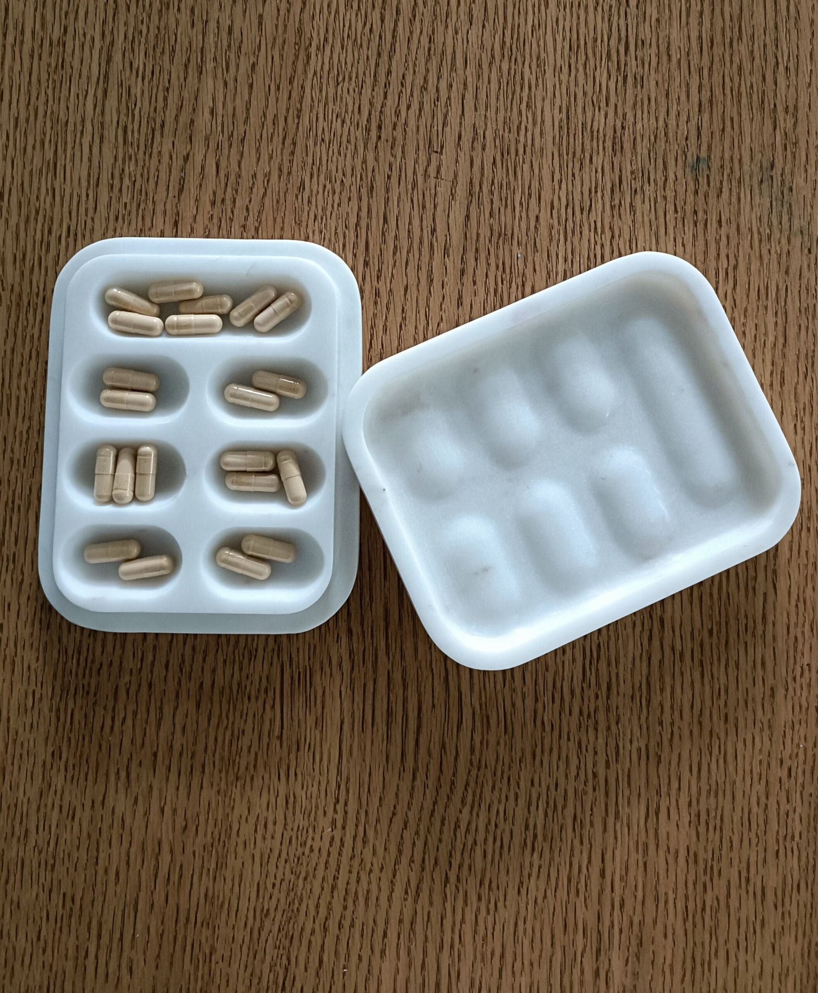 MINI Marble Pill Box – Off-White Stone Luxury Organizer - Image 8