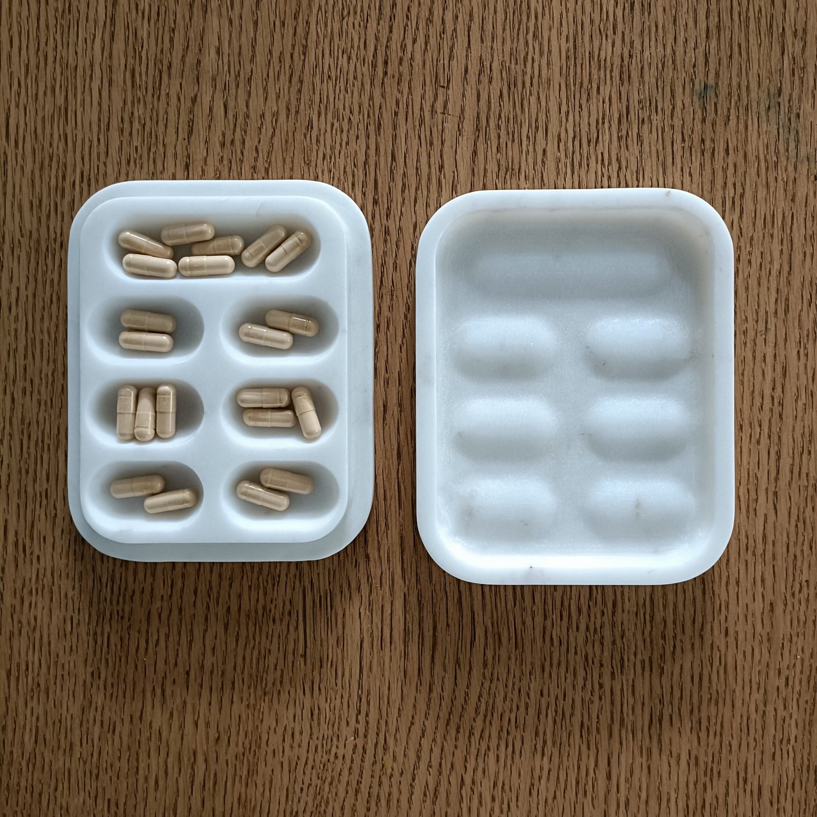 MINI Marble Pill Box – Off-White Stone Luxury Organizer