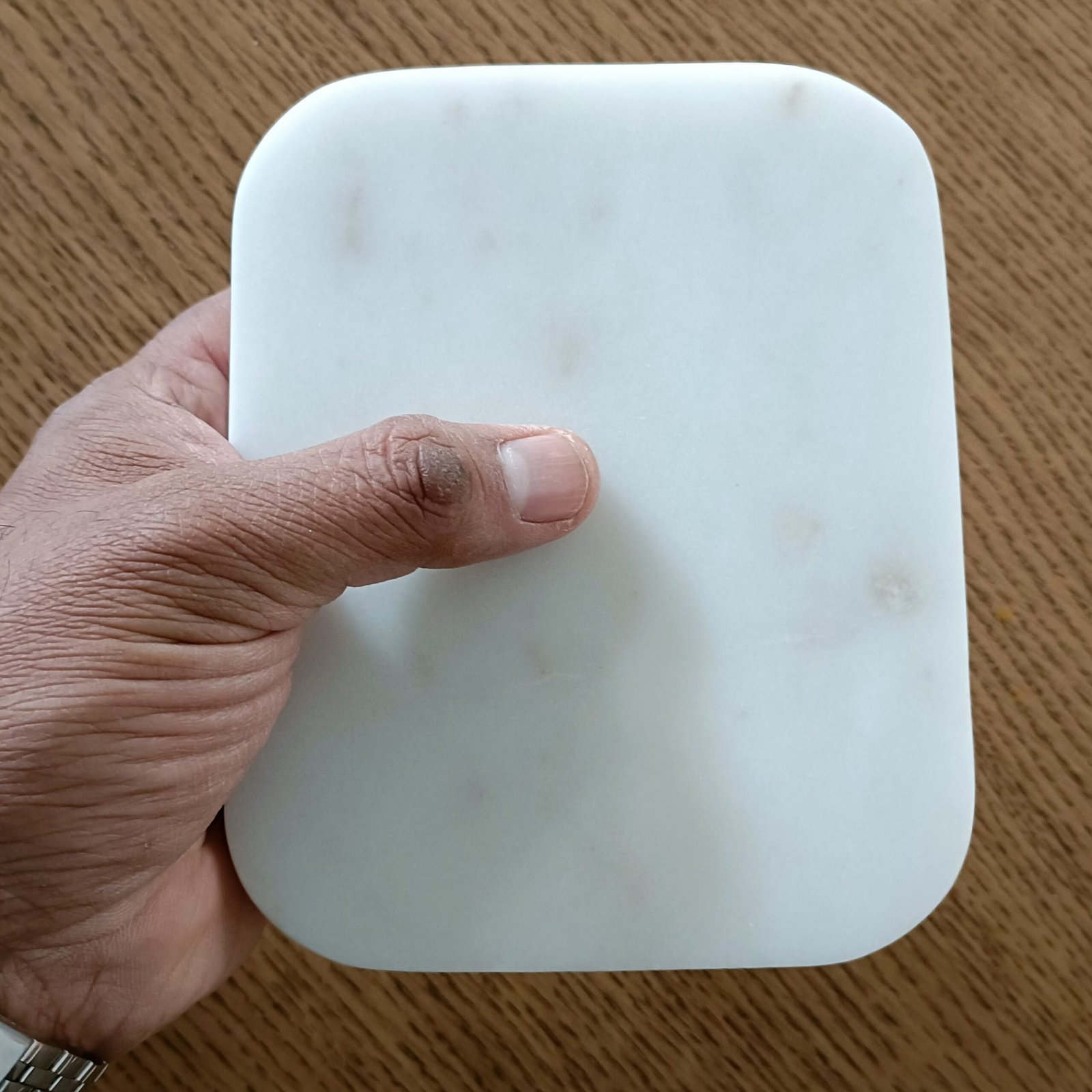 MINI Marble Pill Box – Off-White Stone Luxury Organizer - Image 2