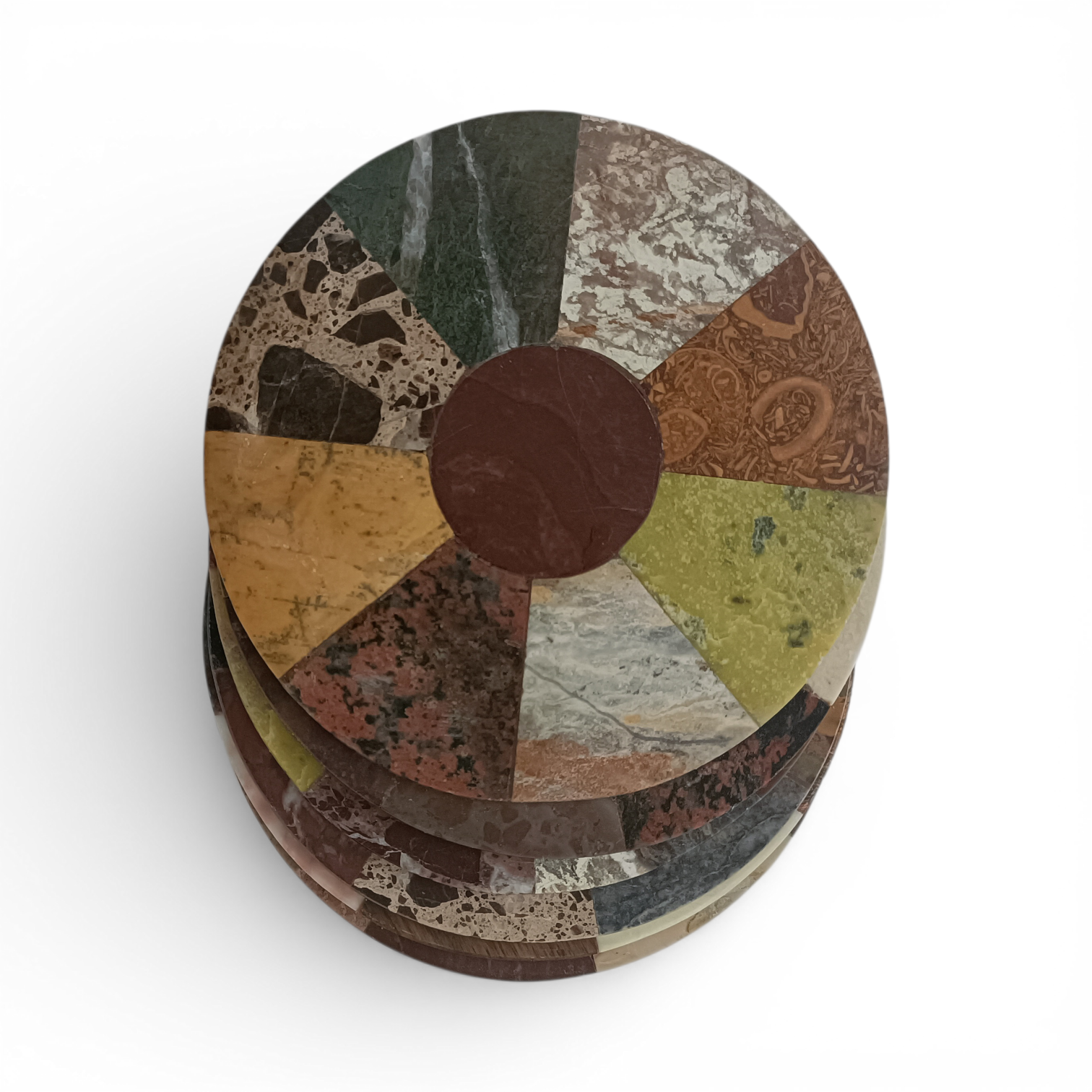 Handmade Round Mosaic Marble Coasters – Set of 6 (4x4 Inch) - Image 6