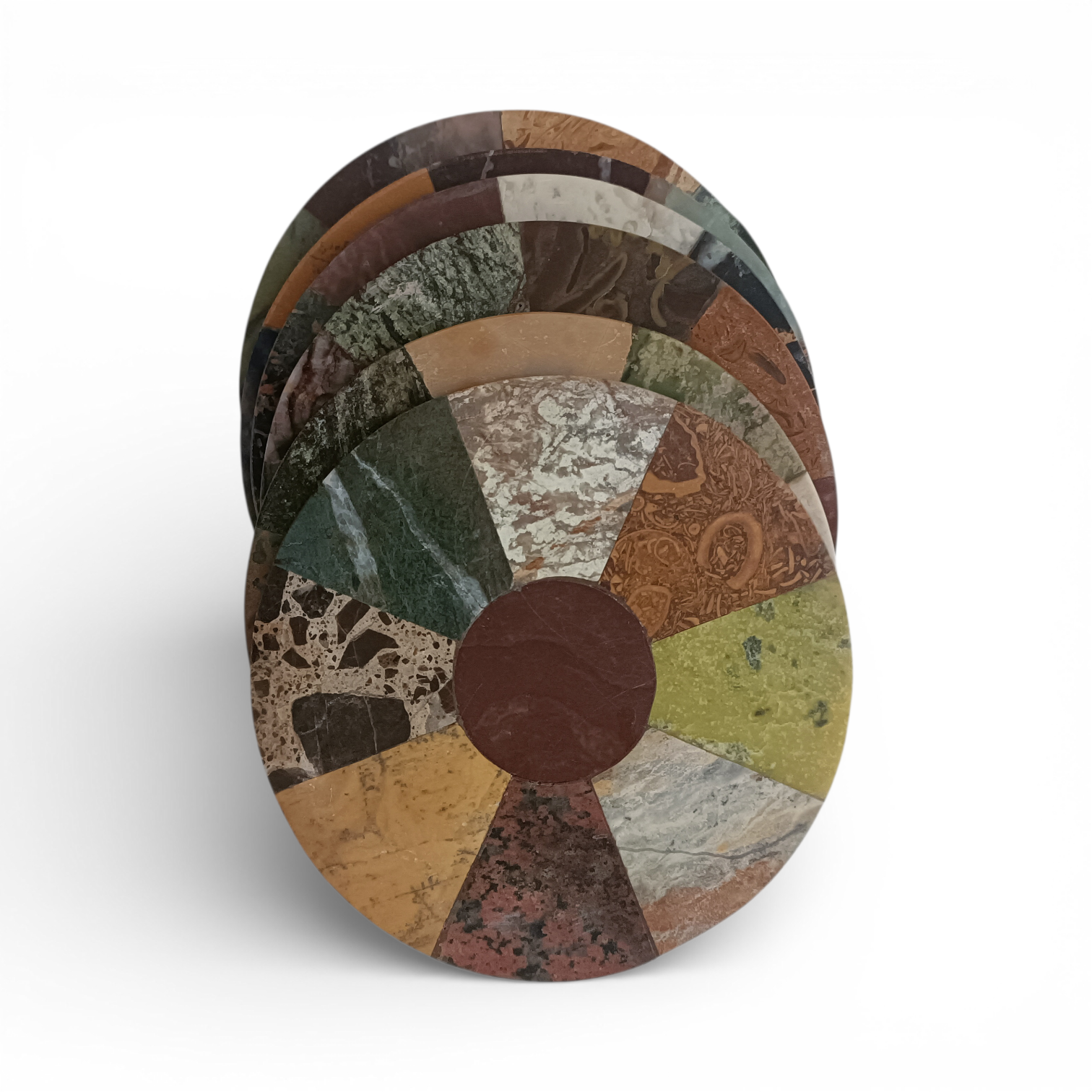Handmade Round Mosaic Marble Coasters – Set of 6 (4x4 Inch) - Image 7