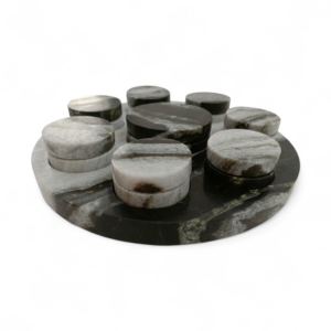 Luxury Marble LIFELINE Marble Pill Organizer | 7-Day Black Panda Pill Box with Center Storage | Handmade Luxury Gift | Stone Medicine Box