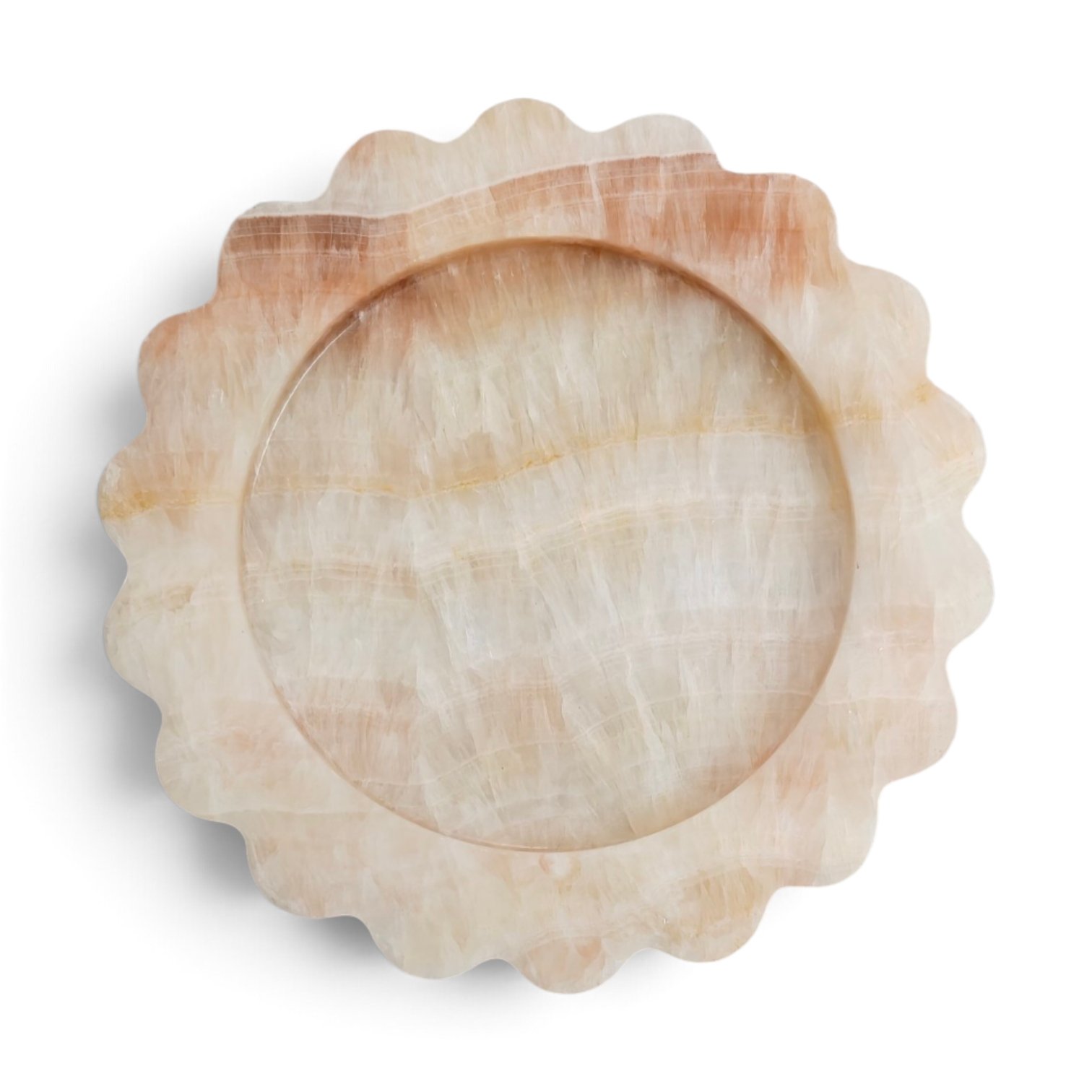 Onyx Marble Serving Tray – 8 Inch Scalloped Decorative Tray - Image 10