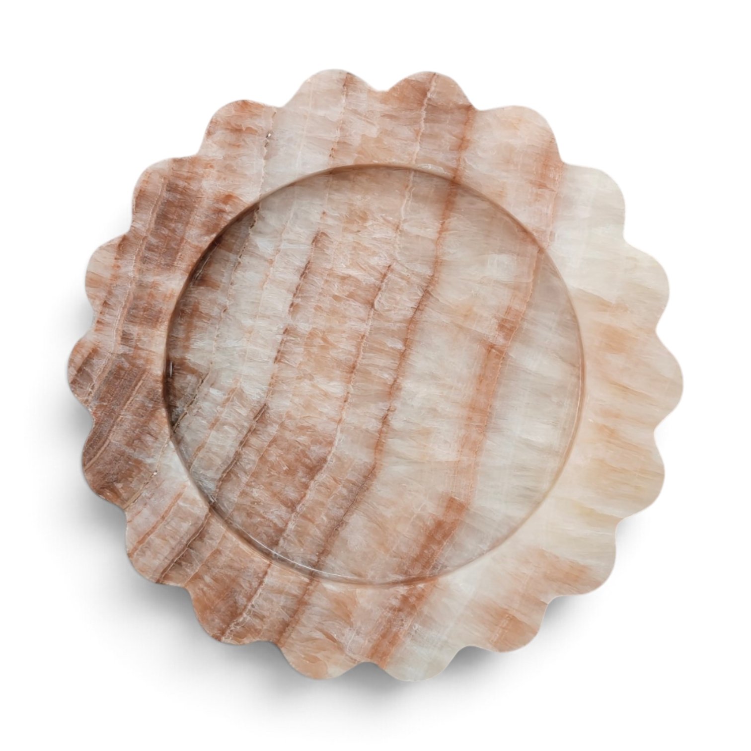 Onyx Marble Serving Tray – 8 Inch Scalloped Decorative Tray - Image 11