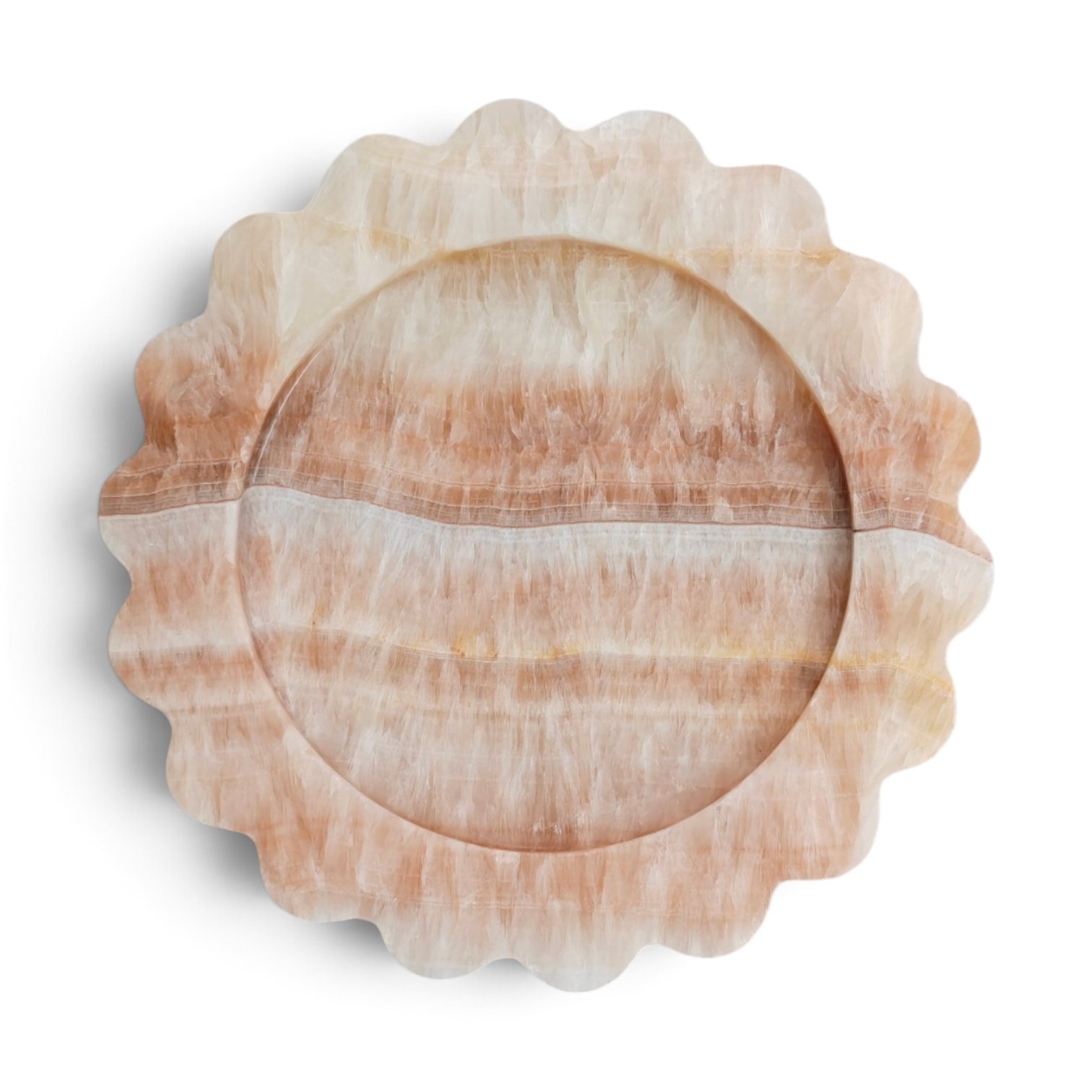 Onyx Marble Serving Tray – 8 Inch Scalloped Decorative Tray - Image 13