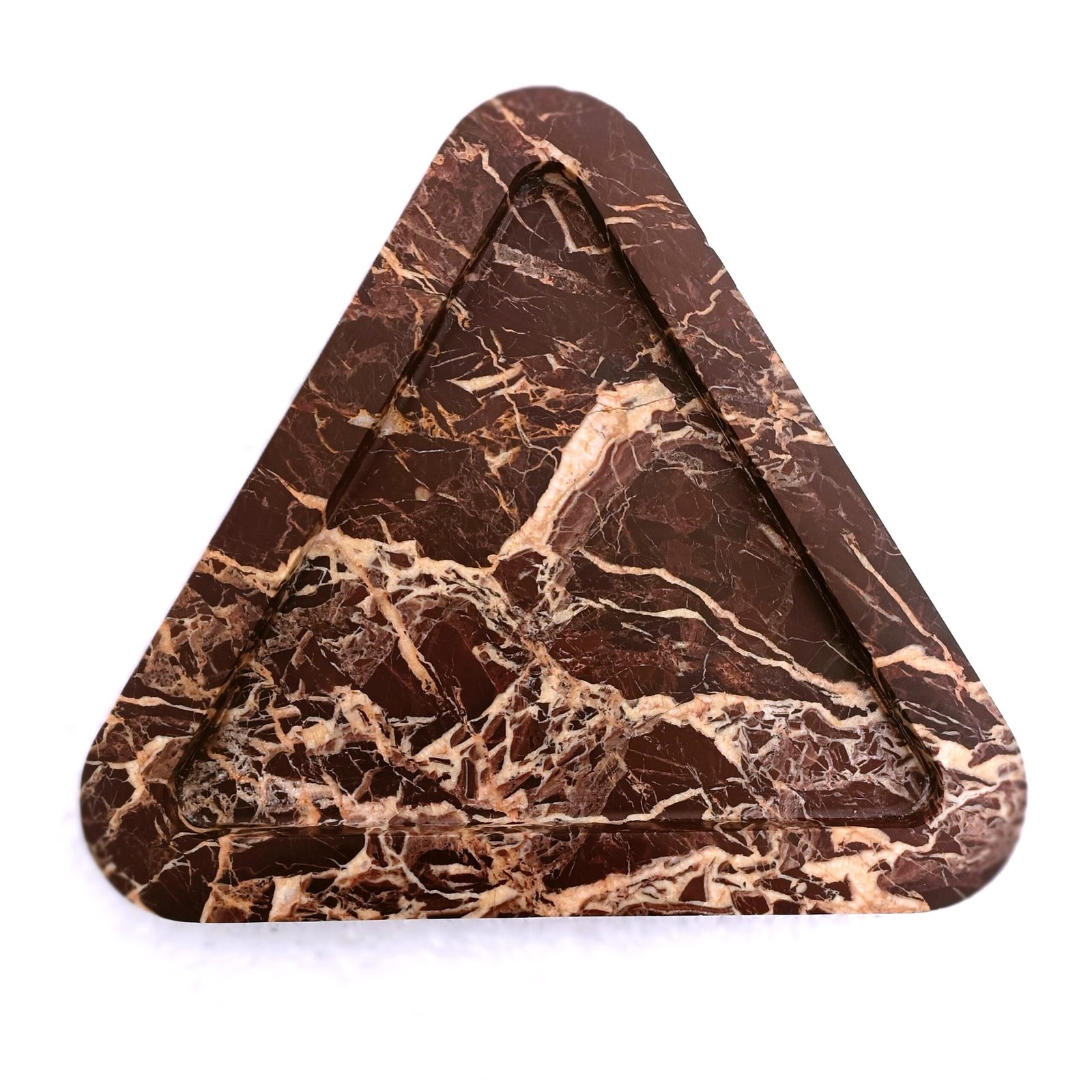 Triangle Cherry Stone Marble Serving Tray – 9 Inch Decorative Platter