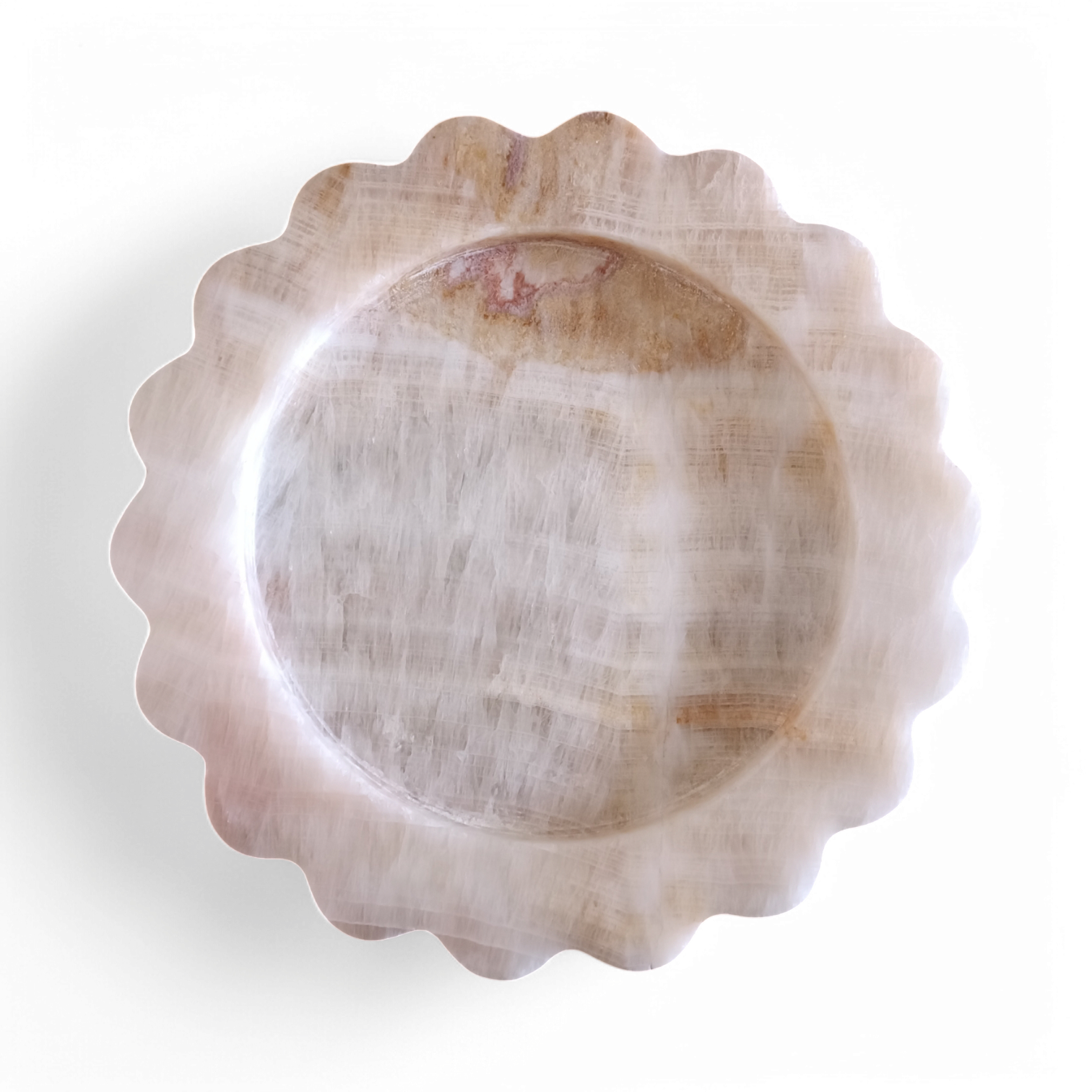 Onyx Marble Serving Tray – 8 Inch Scalloped Decorative Tray - Image 6