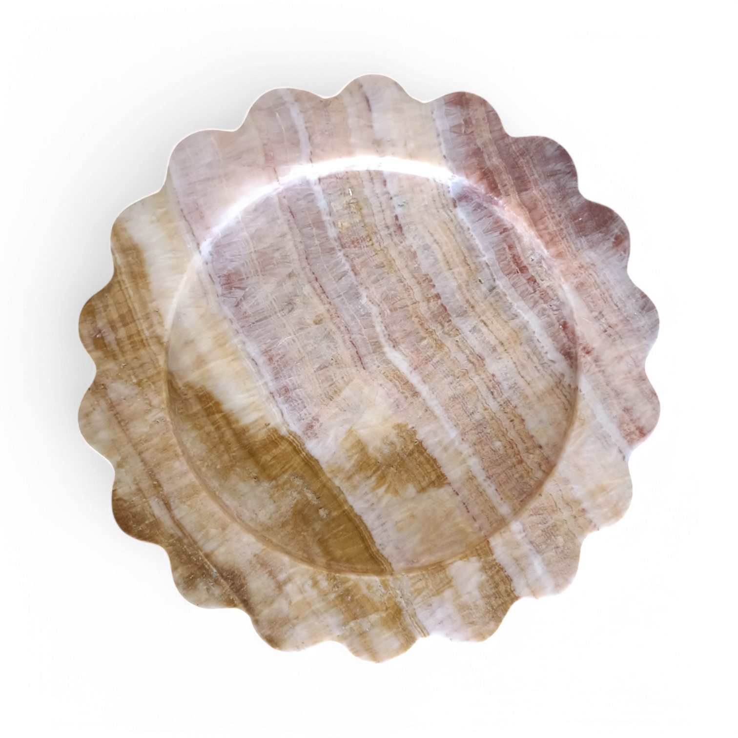 Onyx Marble Serving Tray – 8 Inch Scalloped Decorative Tray - Image 9