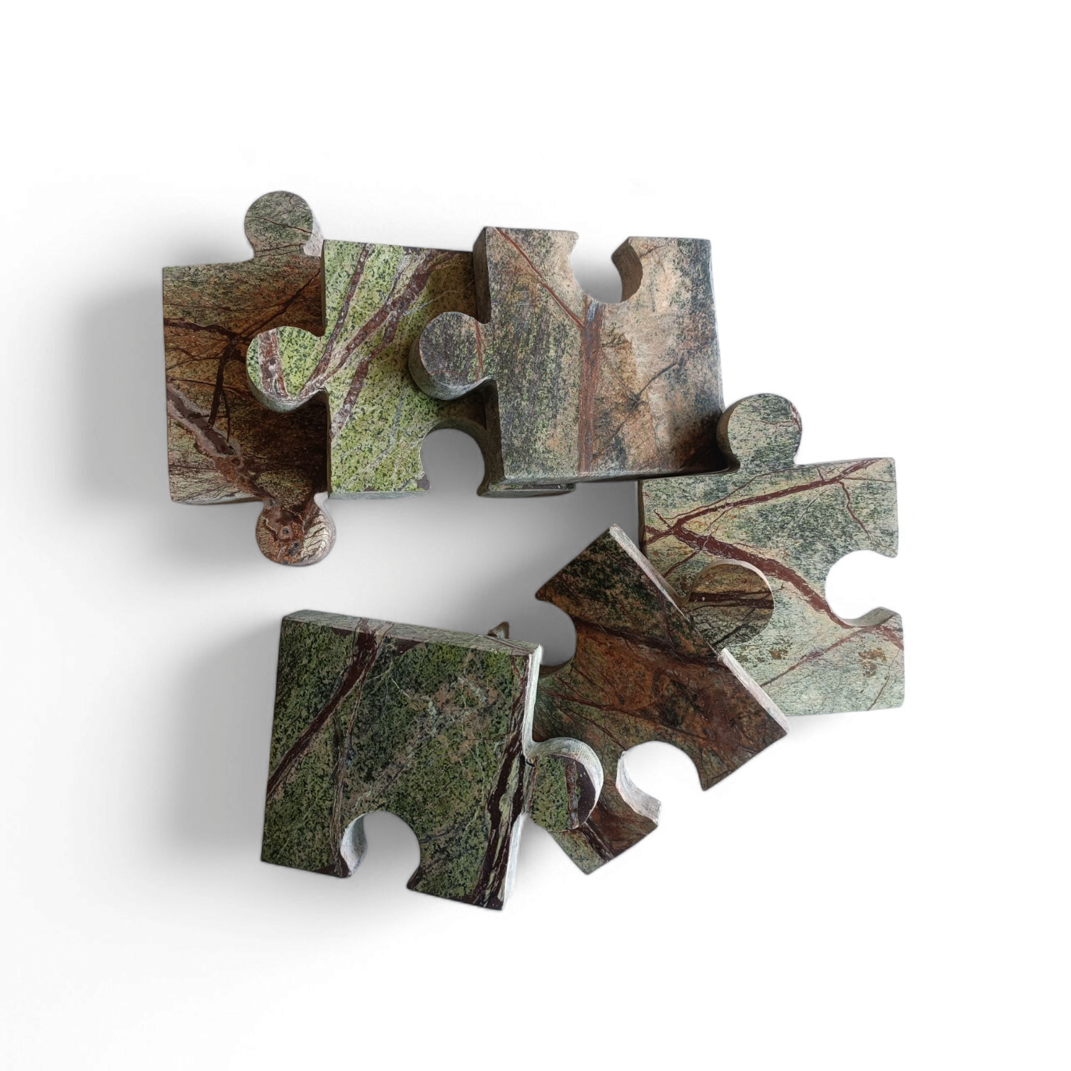 Rainforest Marble Puzzle Coasters – Set of 6 (4x4 Inch) - Image 3