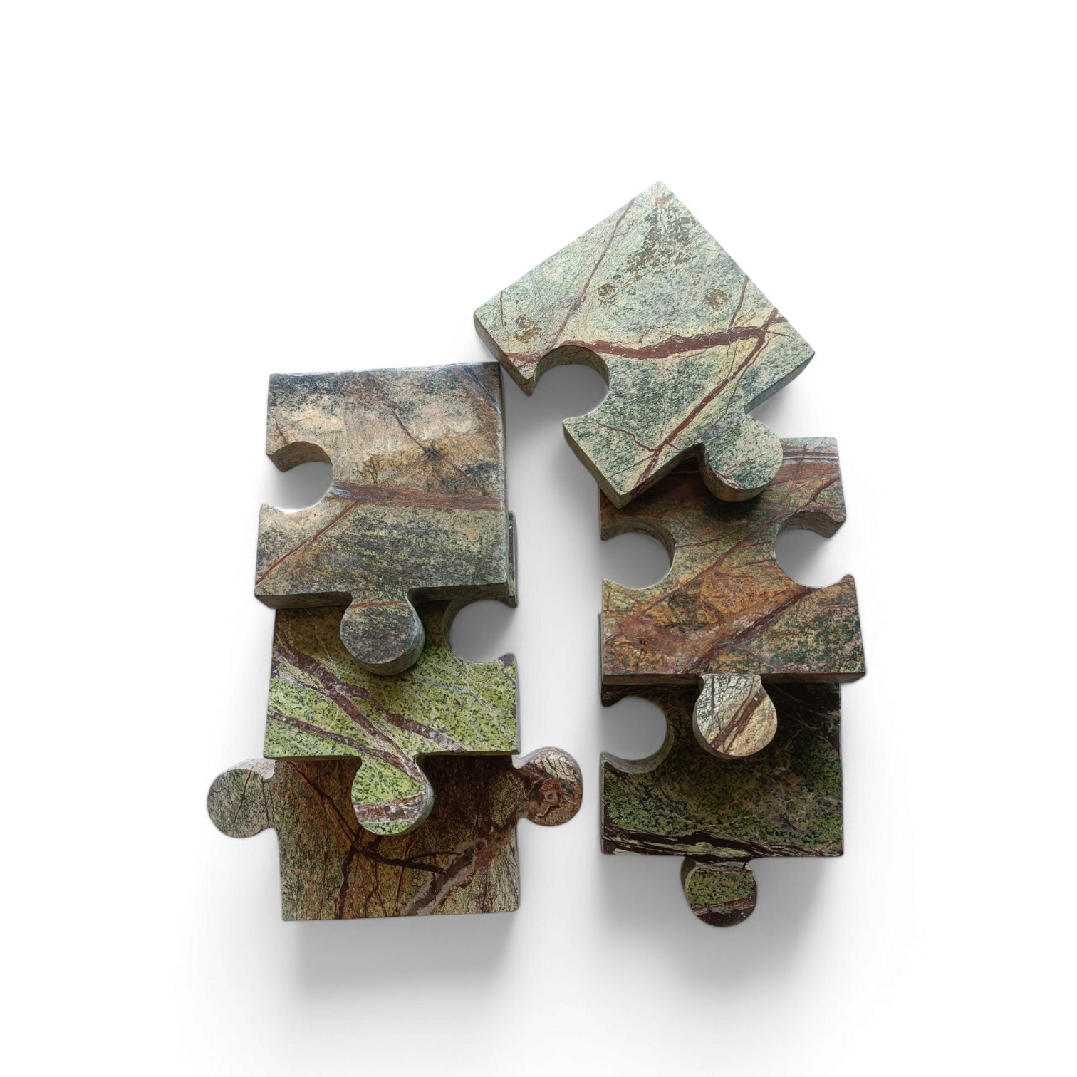 Rainforest Marble Puzzle Coasters – Set of 6 (4x4 Inch) - Image 2