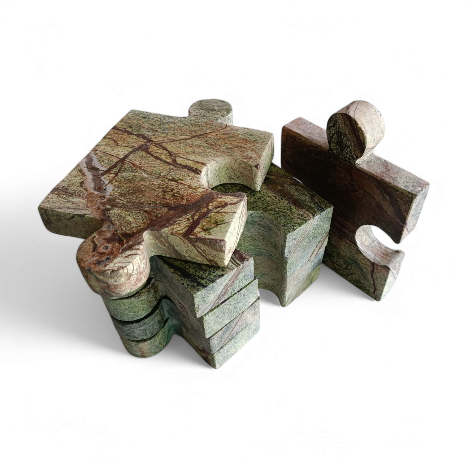 Rainforest Marble Puzzle Coasters – Set of 6 (4x4 Inch)