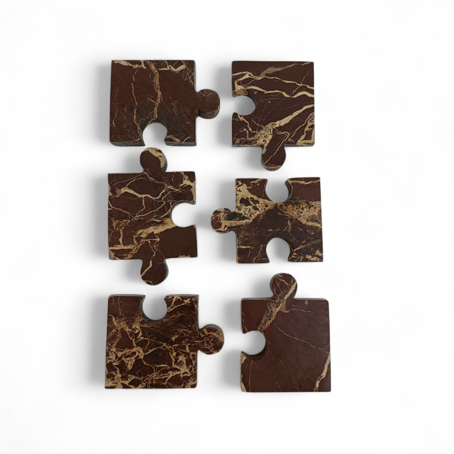 Cherry Gold Marble Puzzle Coasters – Set of 6 (4x4 Inch) - Image 5