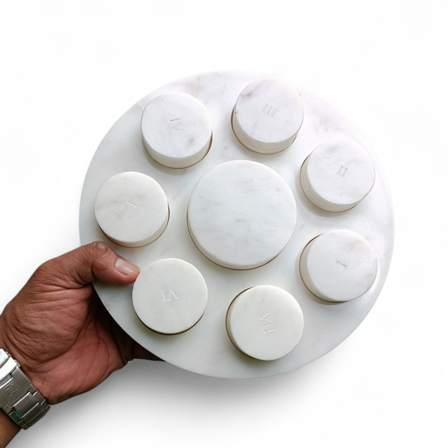 LIFELINE Marble Pill Organizer – 7 Day Off-White Luxury Box - Image 2