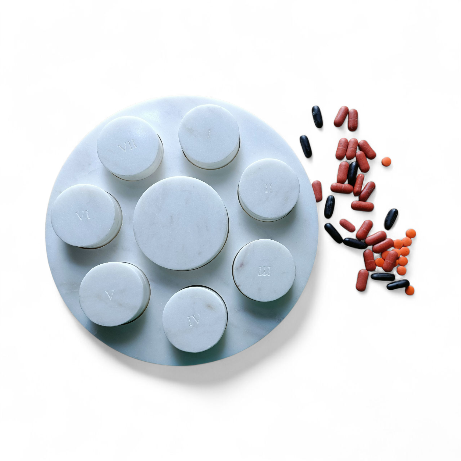 LIFELINE Marble Pill Organizer – 7 Day Off-White Luxury Box - Image 5