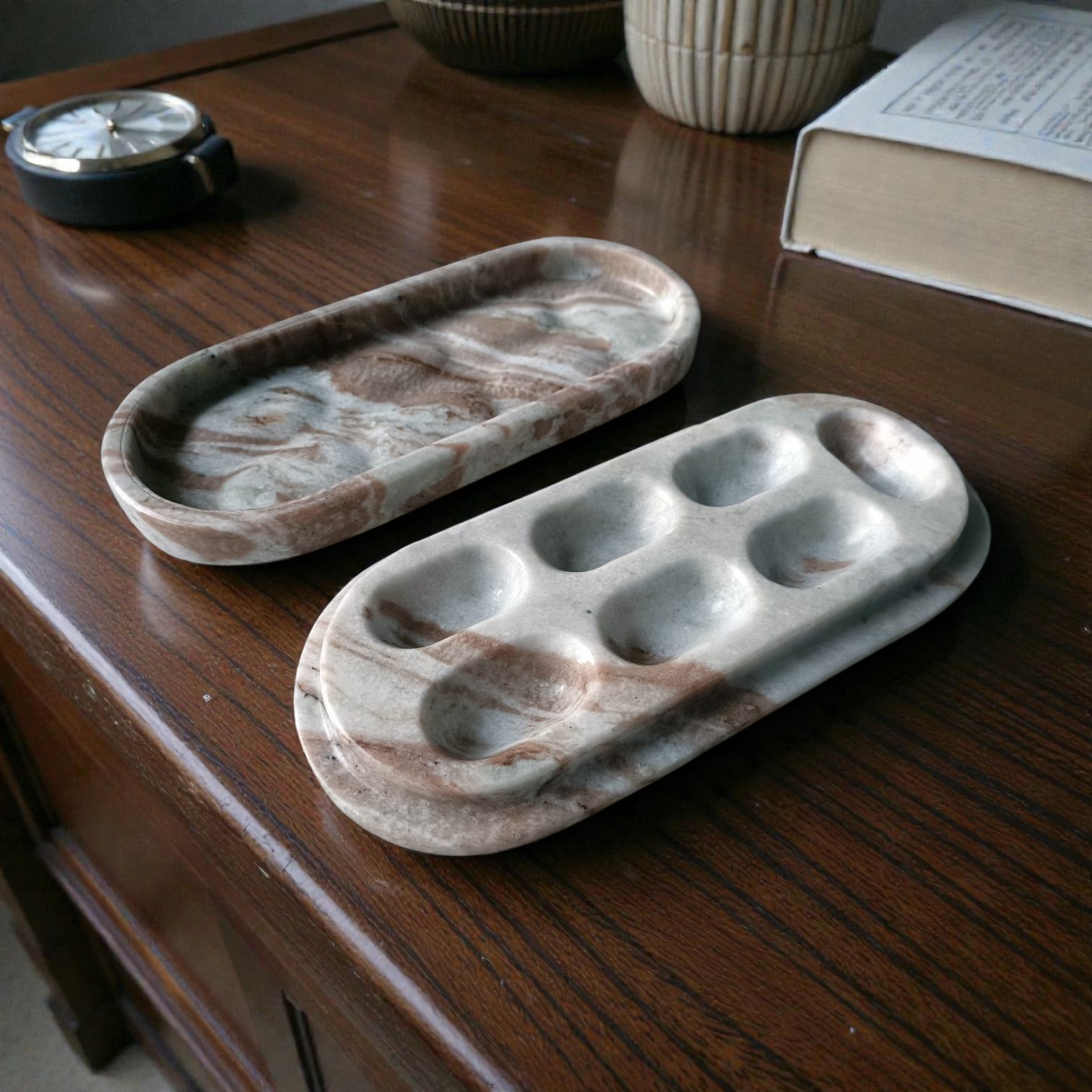 CAPSULE Marble Pill Box – natural veining Marble: Seven Day Luxury Organiser - Image 5