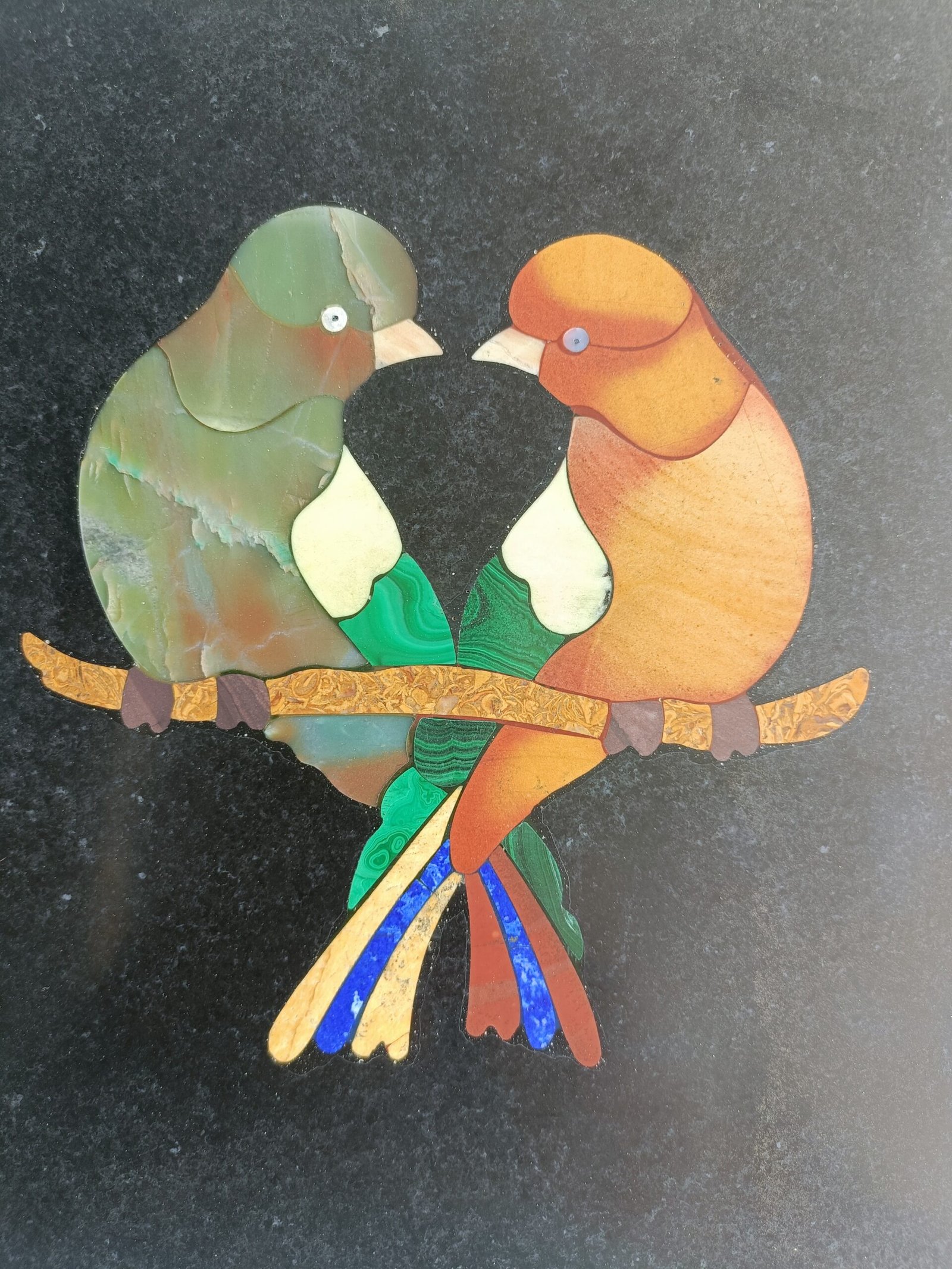 Handmade Marble Inlay Birds Wall Art | 9 x 7.5 Inch Natural Stone Bird Decor | Luxury Marble Wall Hanging - Image 4