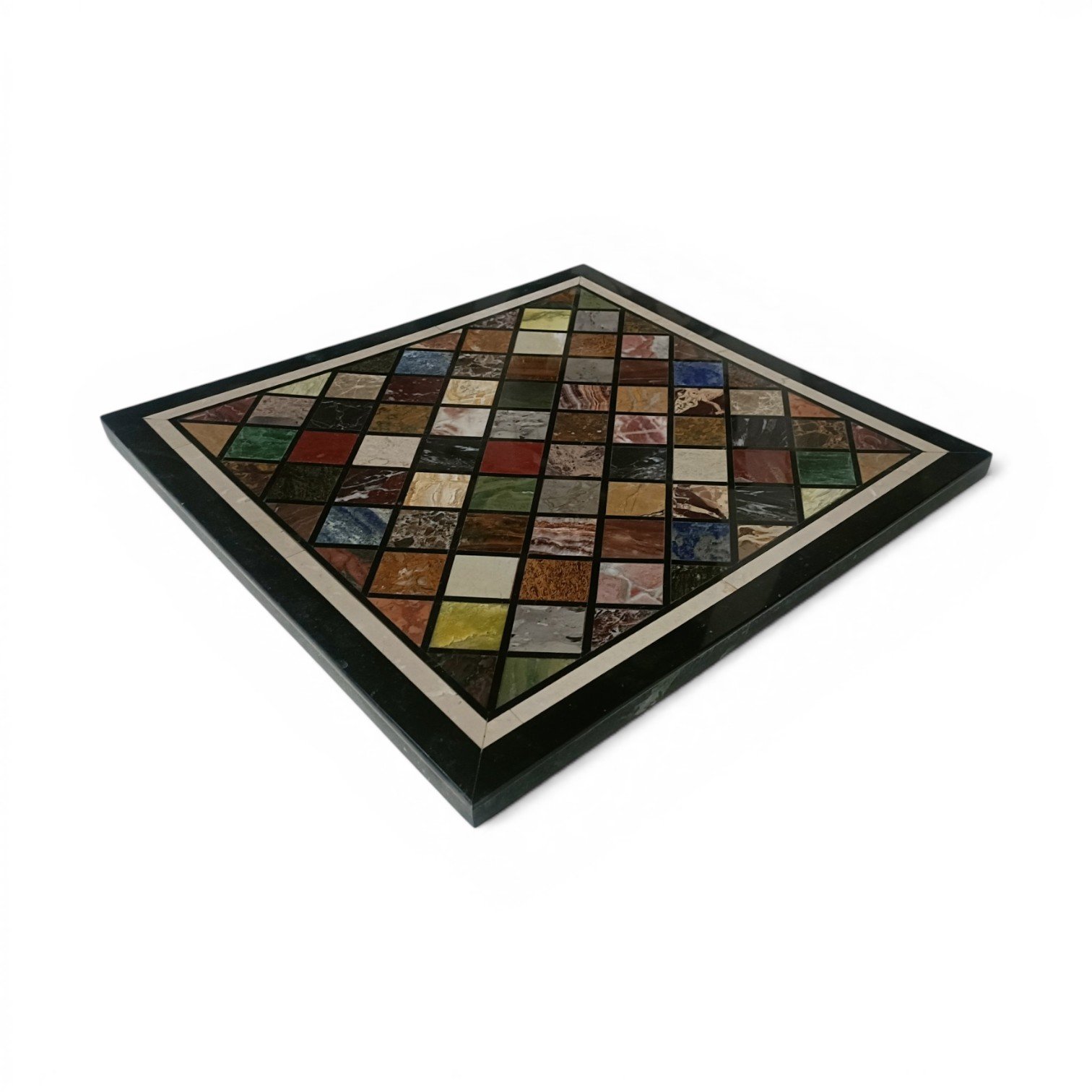 16" x 16" Handmade Marble Mosaic Table Top | Multicolor Natural Stone Inlay Square Table Top | Decorative Accent Table Top - Image 2