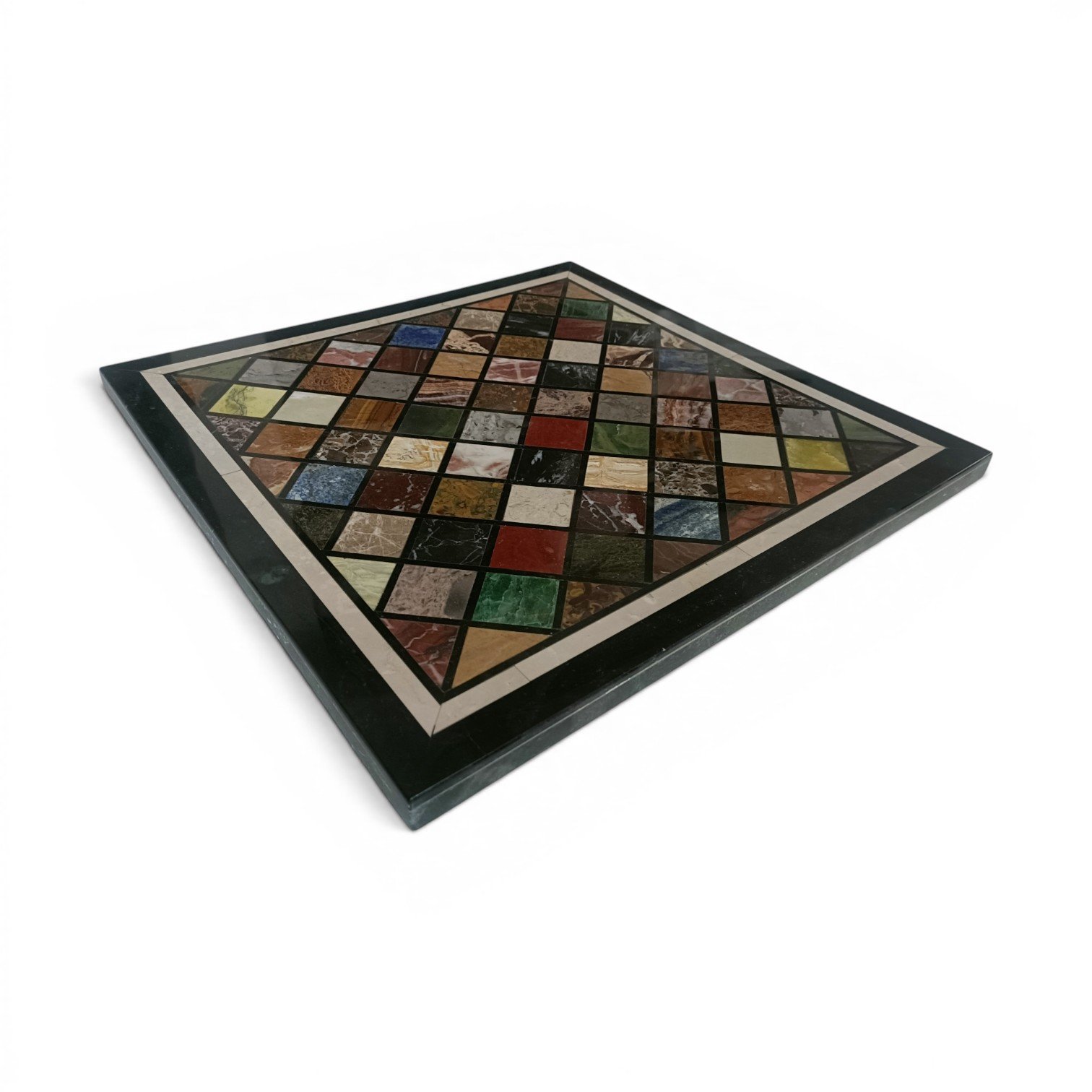 16" x 16" Handmade Marble Mosaic Table Top | Multicolor Natural Stone Inlay Square Table Top | Decorative Accent Table Top - Image 3