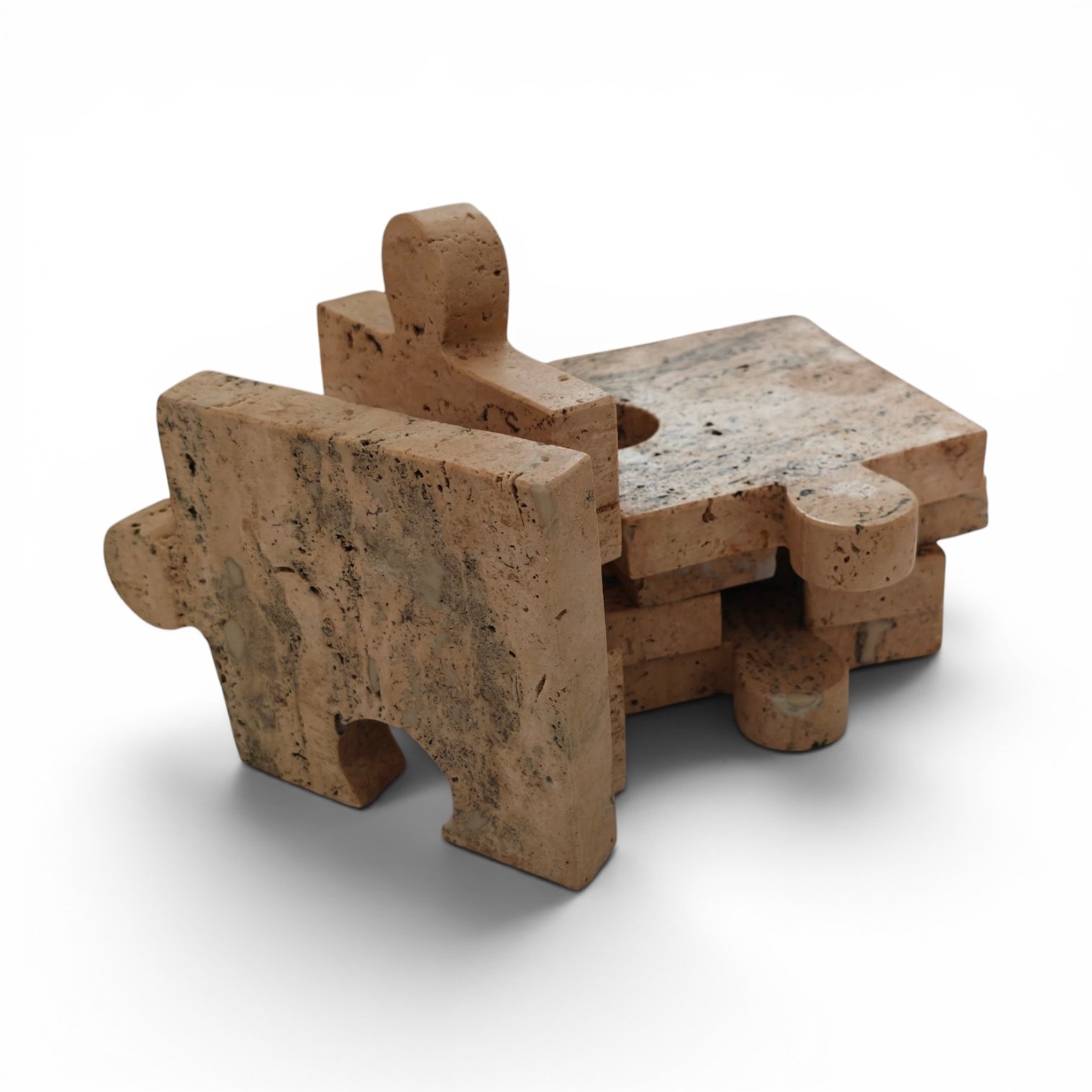 Handmade Travertine Marble Puzzle Coasters Drink Coasters - Set of 6 (4x4 Inch) - Image 3