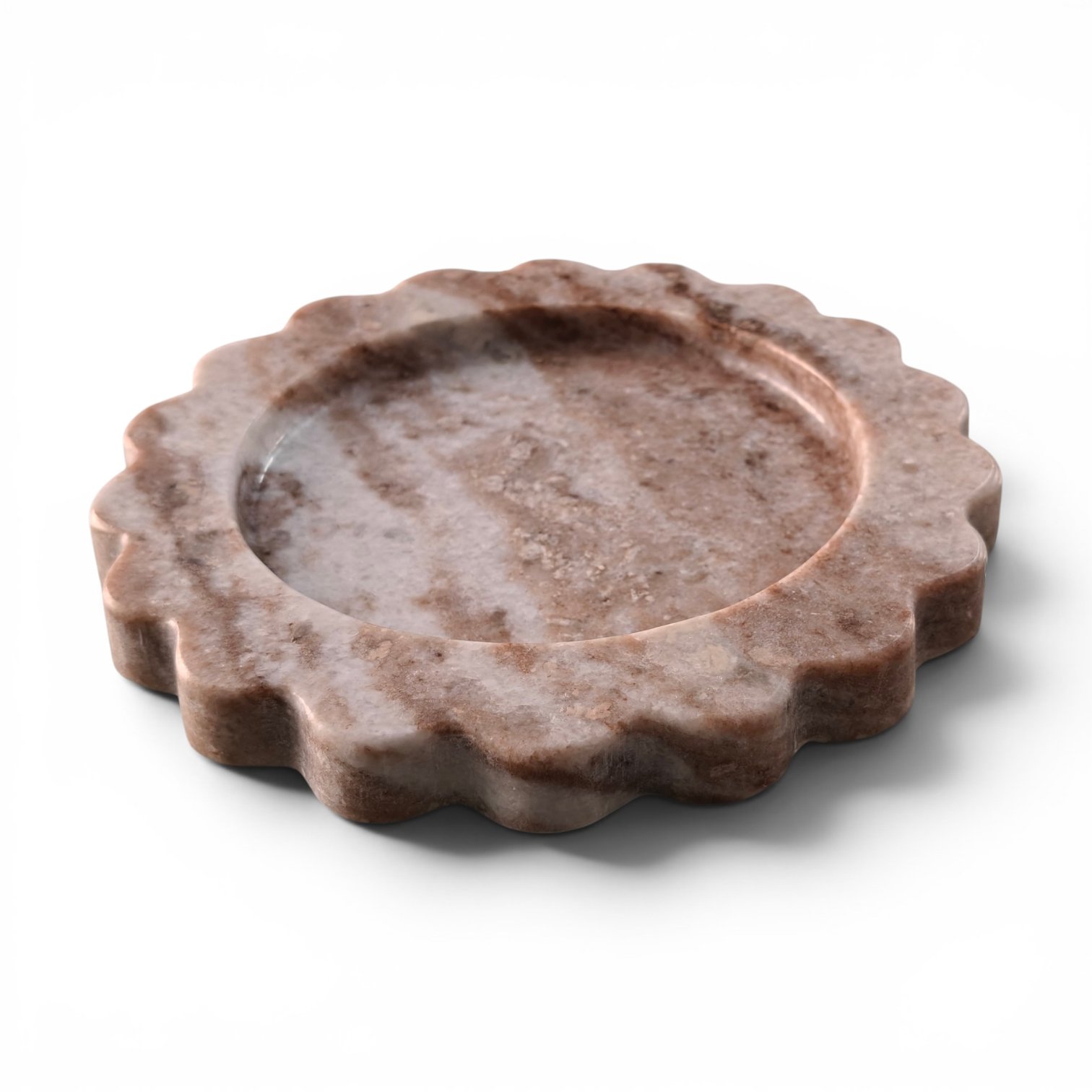 Round Scalloped Natural Veining Marble Serving Tray – 8 Inch Round Scalloped - Image 7