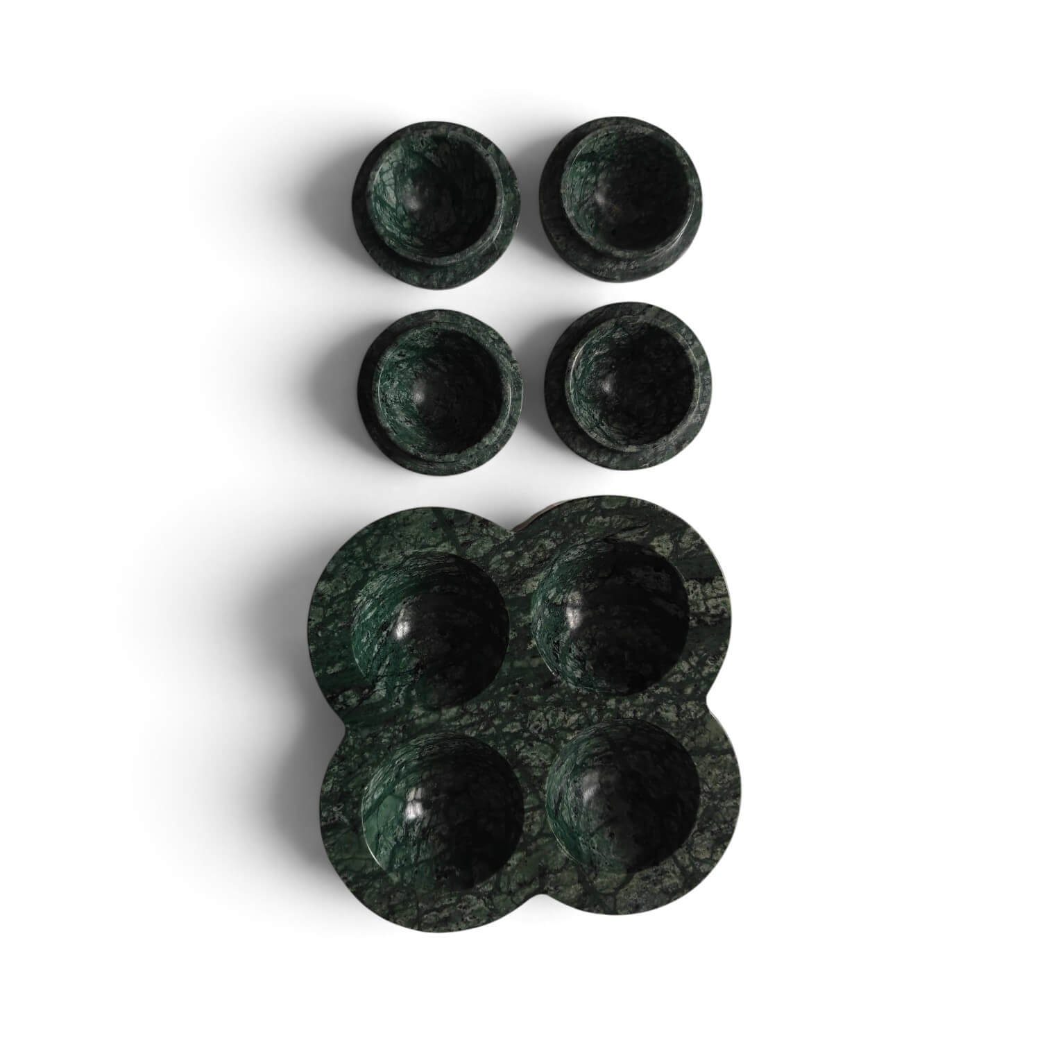 Natural green marble medicine organizer